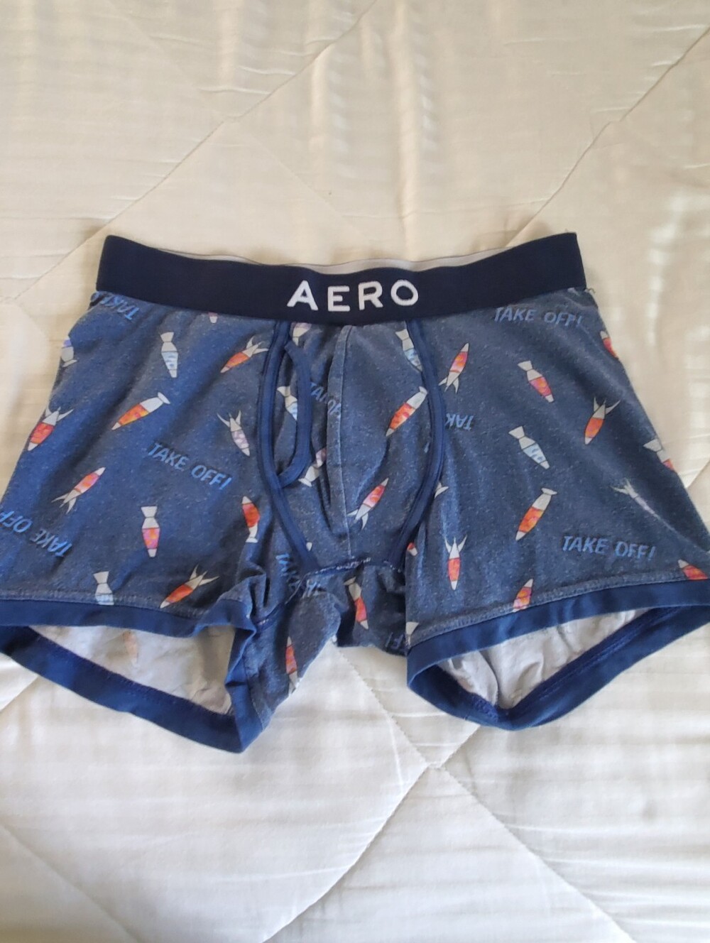 Men's Blue Rocket-Print Boxer Briefs